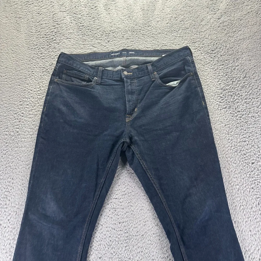 Old Navy Built-In Flex Jeans Men's 38x30‎ Blue Cotton Denim Skinny Faded Stretch